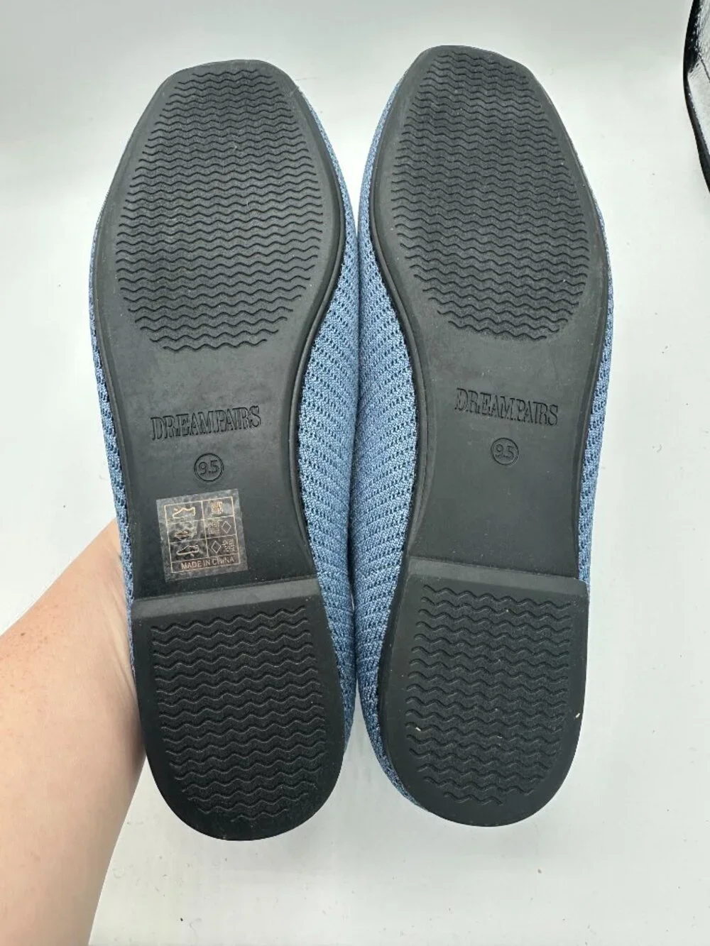 Dream Pairs Women's Breathable Knit Wide-Toe Flats Blue Size 9.5W